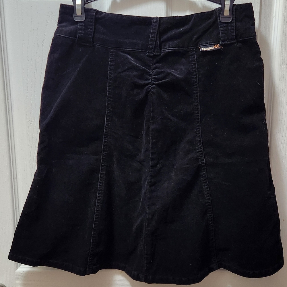 Rewind Black A-Line Corduroy Knee-Length Skirt Sz 5 EUC Countrycore - Picture 9 of 11